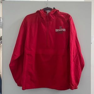 Northeastern university pull over rain coat size M w/ two pockets. Worn twice.